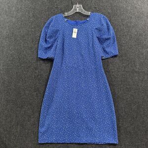 Banana Republic Dress Women's 4 Blue Print Puff Sleeve Lined Mini Shift